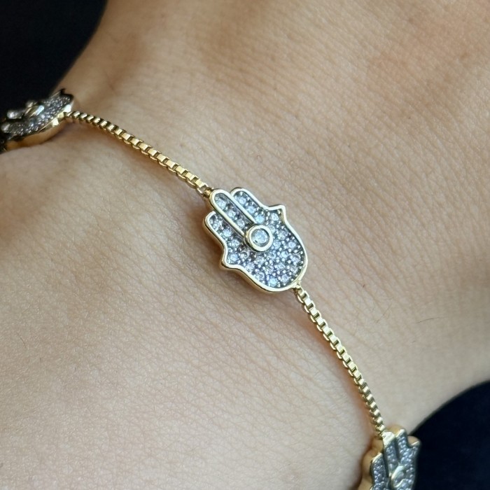 Fatma Ana Eli Gold Künye Bileklik resmi