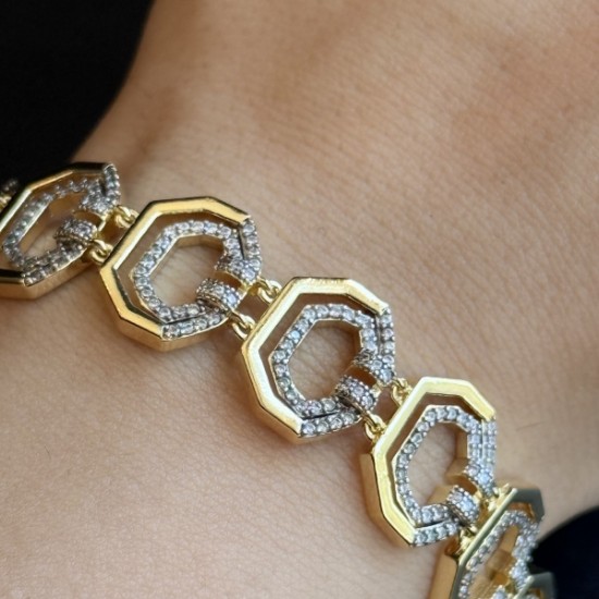 Altıgen Gold Bileklik resmi