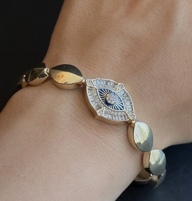 Şık Nazar Boncuğu Altın Bileklik resmi