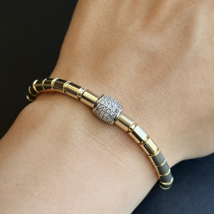 Işıltılı Detaylı Altın Bileklik resmi