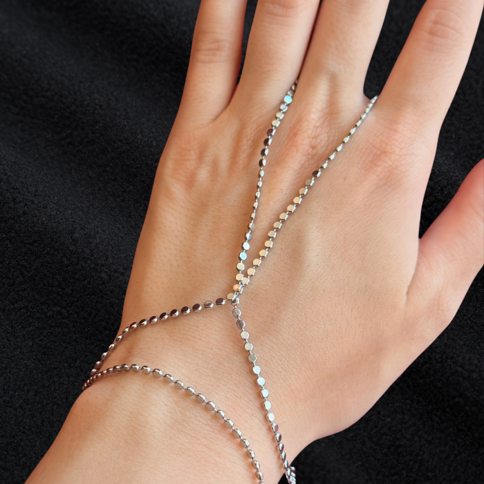 Burgu Detaylı Gümüş Şahmeran Bileklik resmi