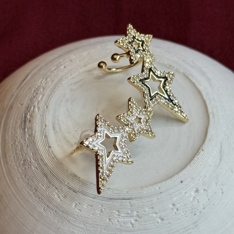 Çoklu Yıldız Detaylı Kıkırdak Küpe resmi