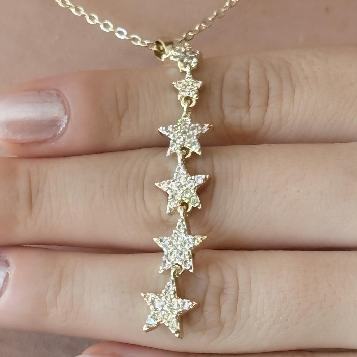 Yıldızlı Uzun Kolye: Işıltı resmi