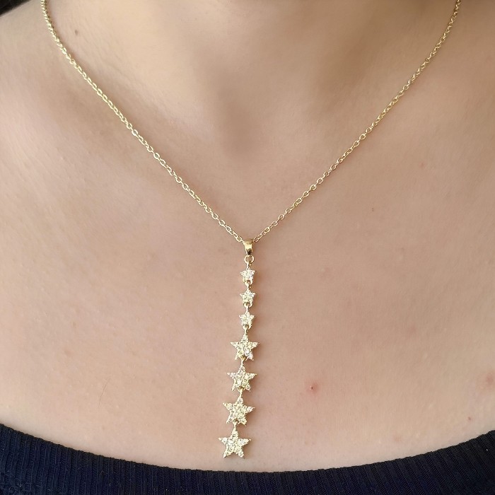 Yıldızlı Uzun Kolye: Işıltı resmi
