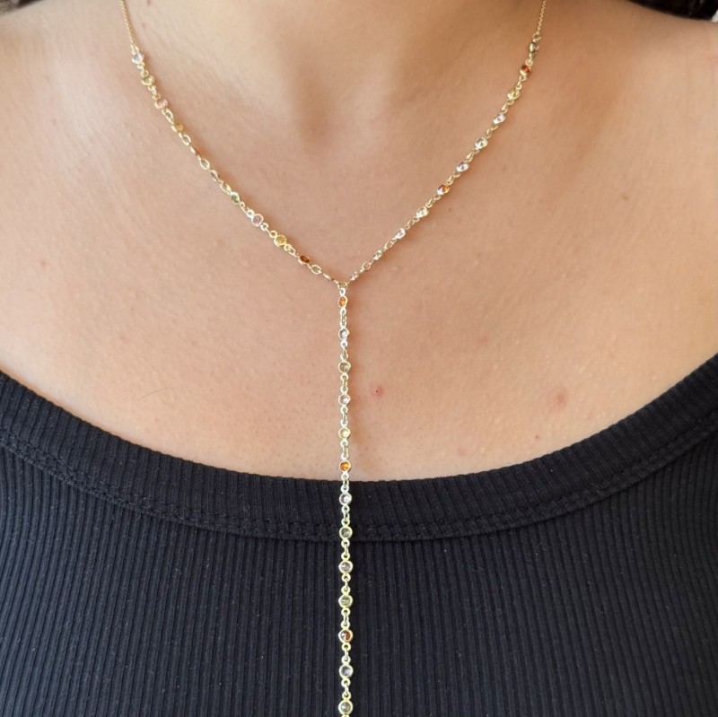 Renkli Y Kolye- Minimal zarafet resmi