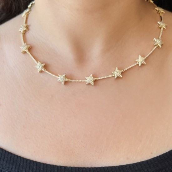 Parlayan Yıldız – Gold Taşlı Kolye resmi