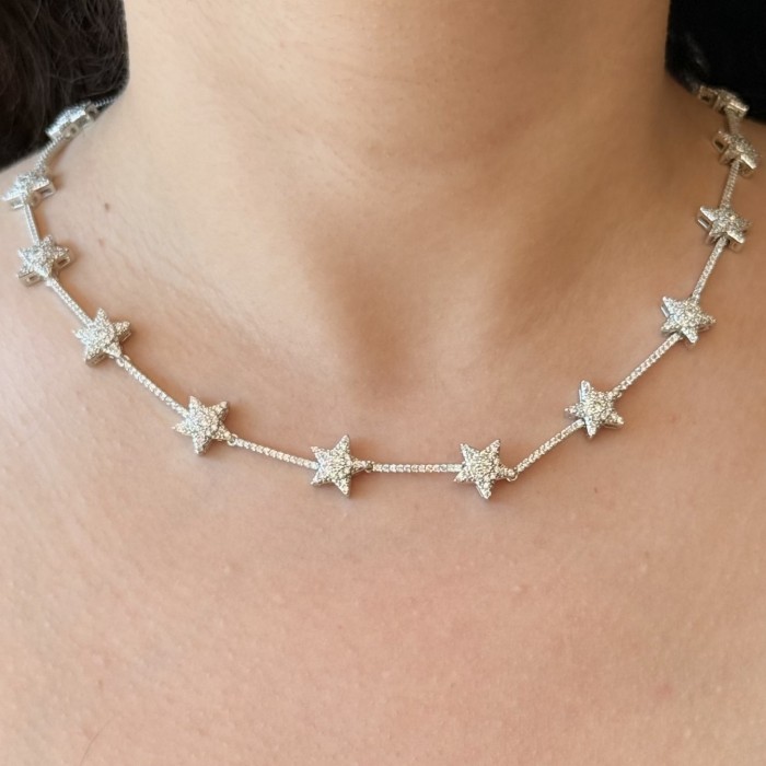 Parlayan Yıldız – Gümüş Taşlı Kolye resmi