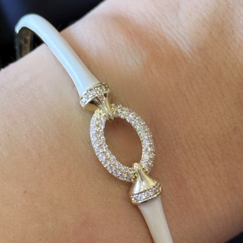 Beyaz Oval Bilezik resmi