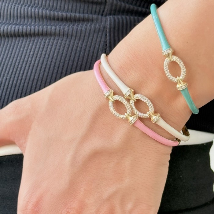 Beyaz Oval Bilezik resmi