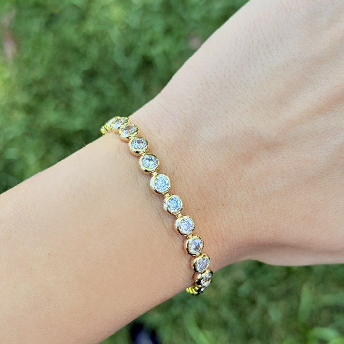 Yuvarlak Taşlı Klasik Bileklik  resmi