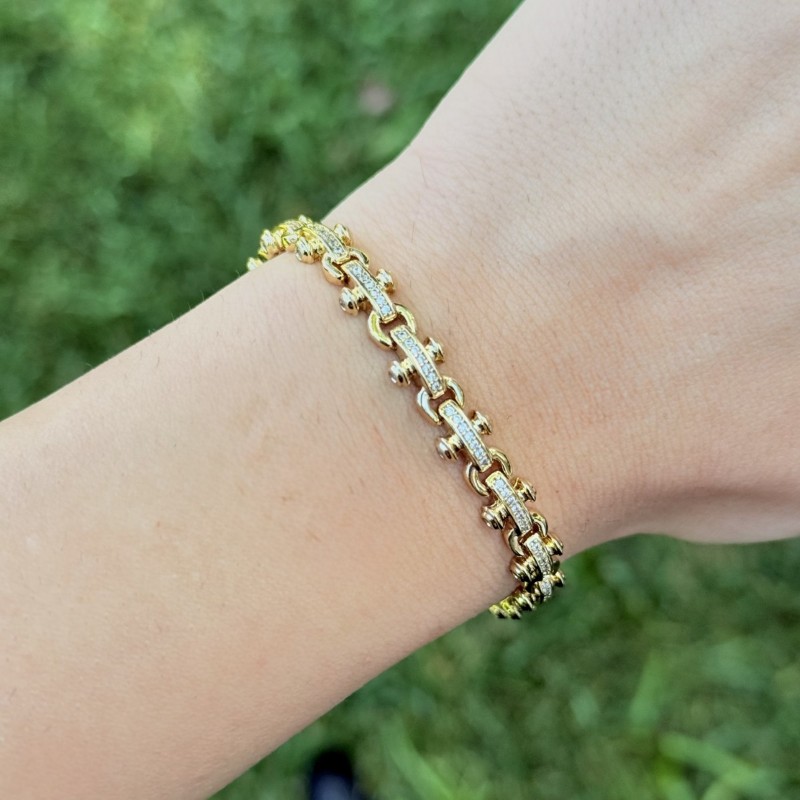 İkili Zincirli Taşlı Bileklik  resmi