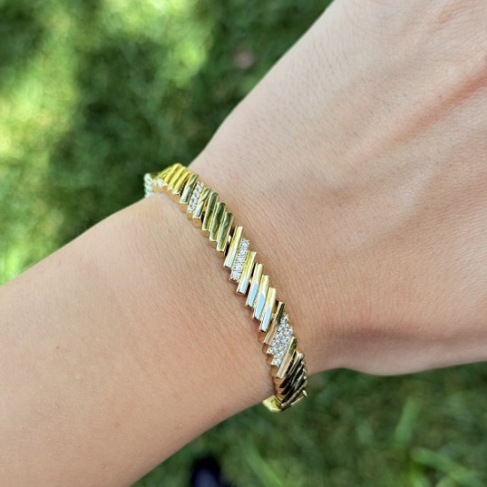 Açılı Form Taşlı Bileklik resmi