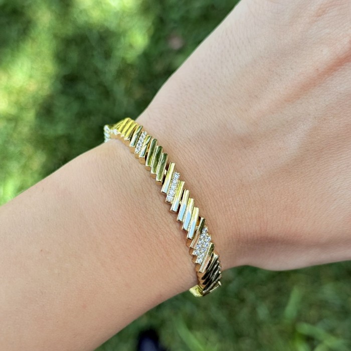 Açılı Form Taşlı Bileklik resmi