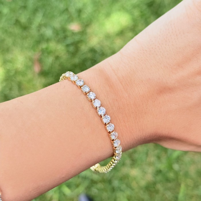 Klasik Tek Sıra Taşlı Bileklik resmi