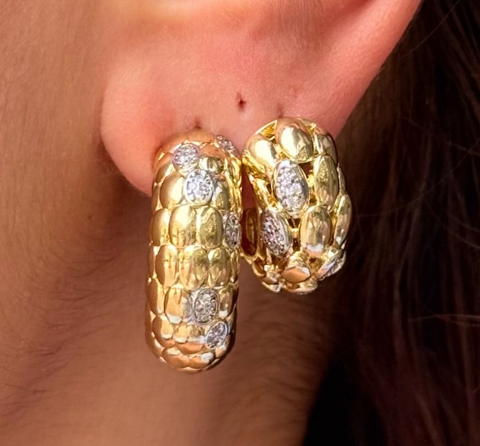 Çok Yönlü Şıklık: Gold & Gümüş Küpe Küçük Boy resmi