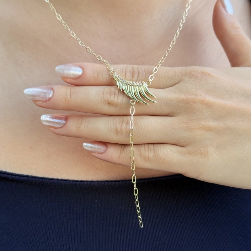 Zincir Detaylı Sallantılı Kolye  resmi