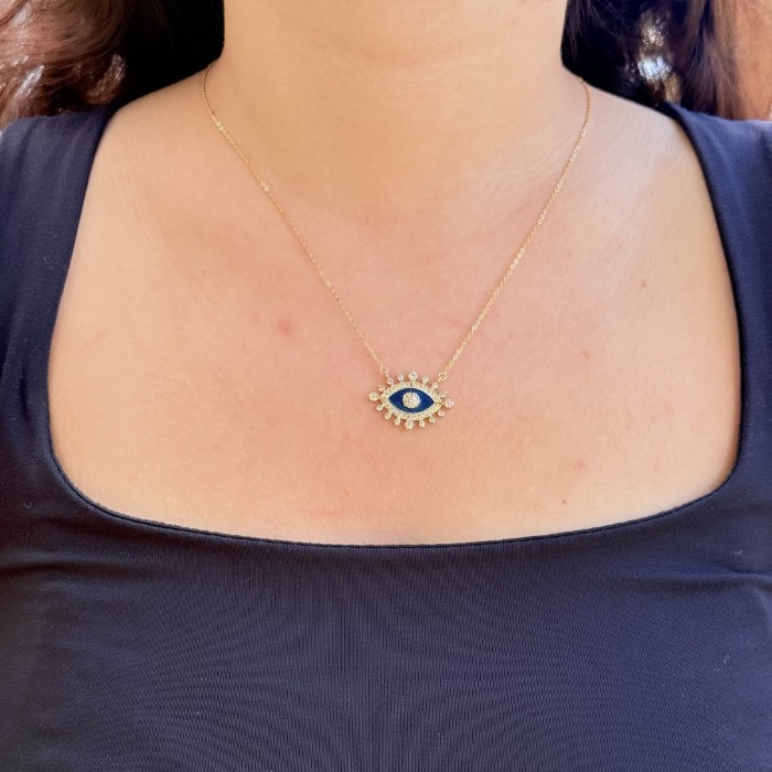 Mavi Nazar Boncuklu Kolye resmi