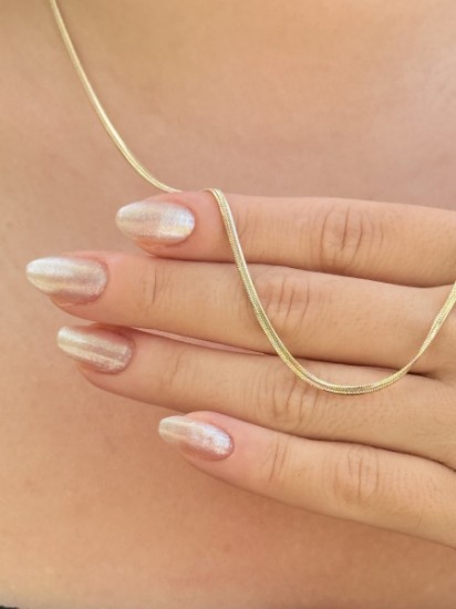 Klasik Düz Altın Zincir Kolye resmi