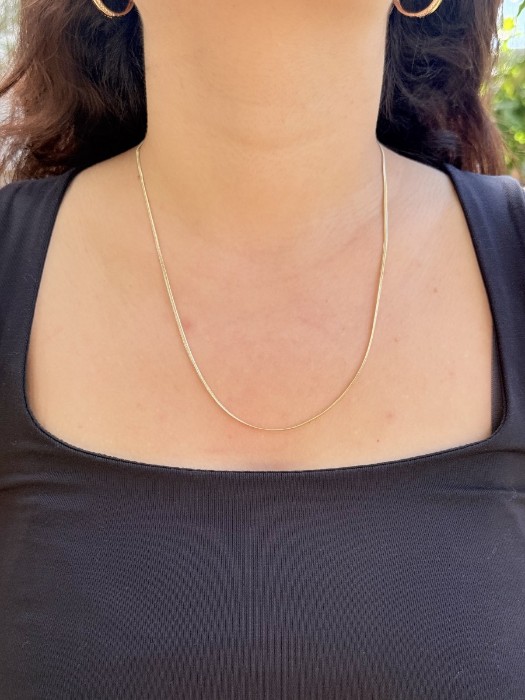 Klasik Düz Altın Zincir Kolye resmi