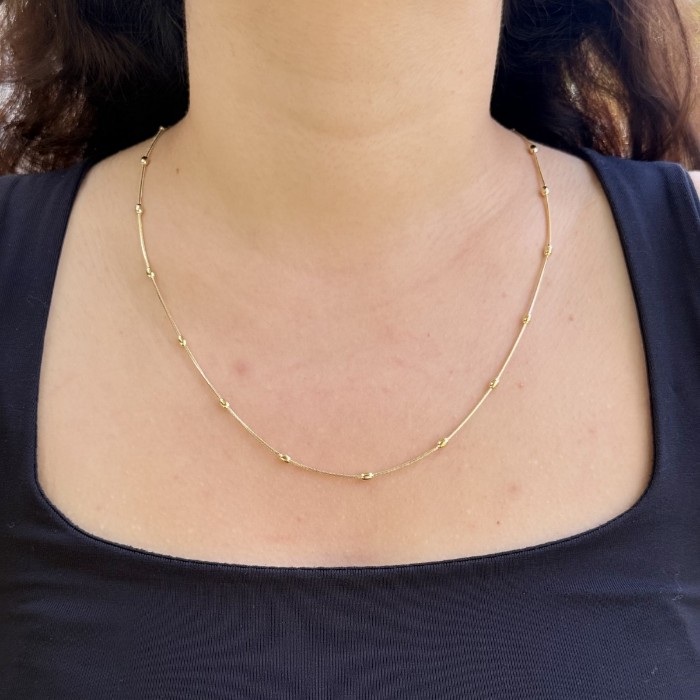 İnce Detaylı Zarif Zincir Kolye resmi