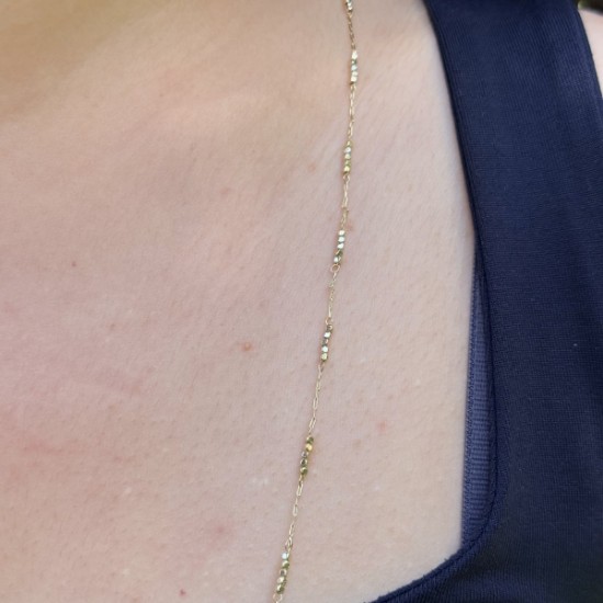 Kare Taş Detaylı Uzun Zincir resmi