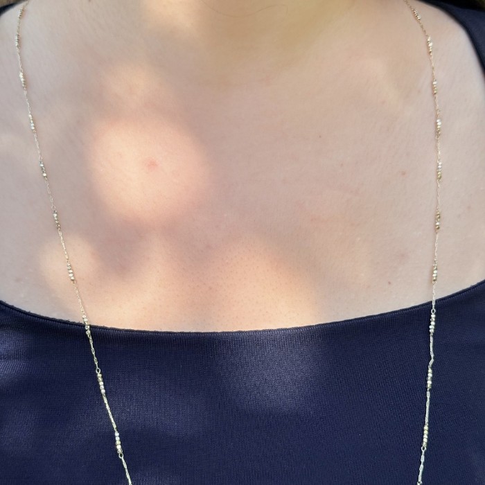 Kare Taş Detaylı Uzun Zincir resmi