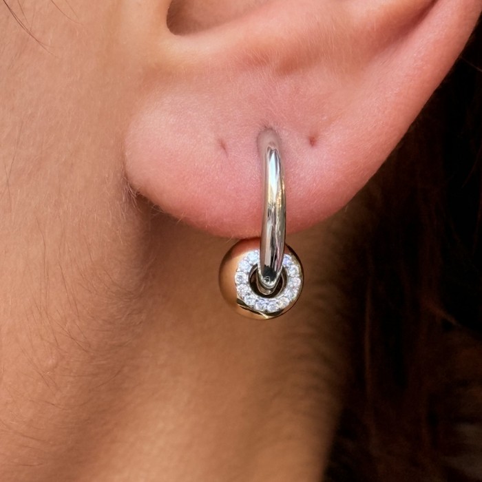 İkili Yüzük Formlu Küpe resmi