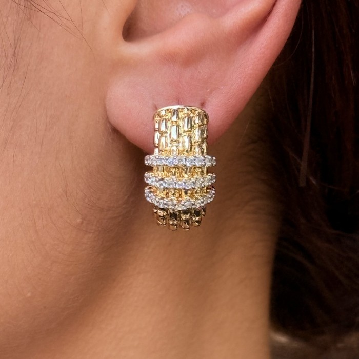 Altın Dokulu Küpe resmi