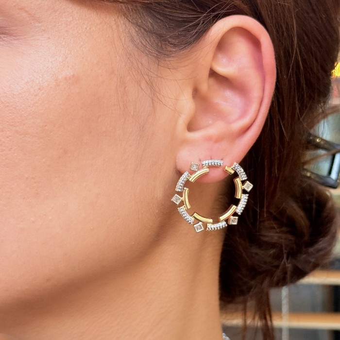 Geometrik Çember Küpe resmi