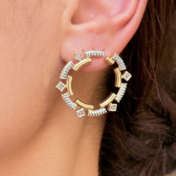 Geometrik Çember Küpe resmi