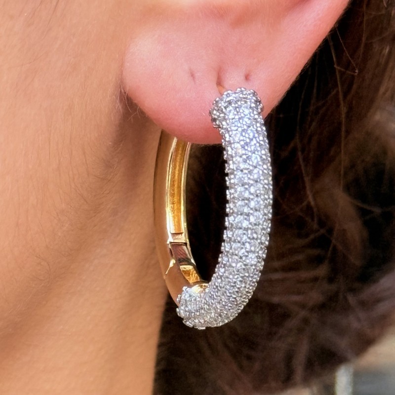 Işıltılı Kalın Halka Küpe resmi