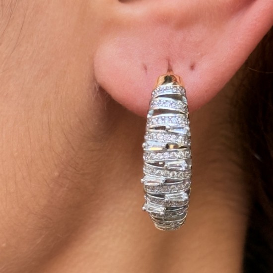 File Desenli Halka Küpe resmi