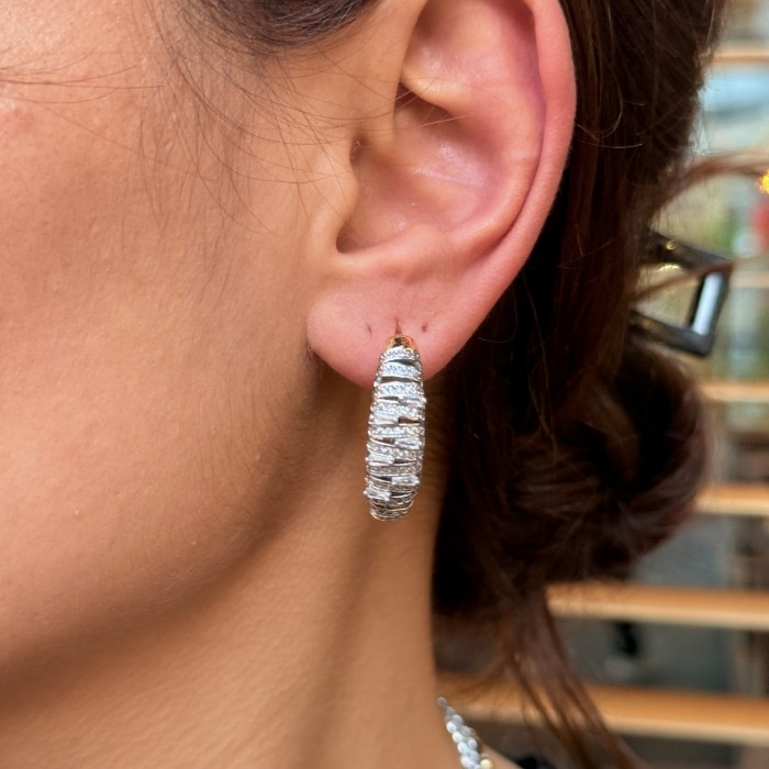 File Desenli Halka Küpe resmi