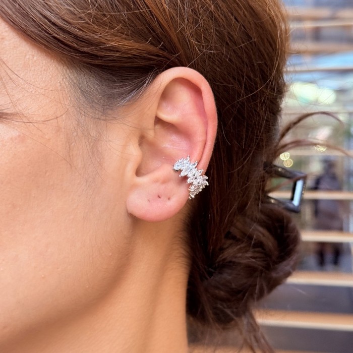 Çiçek Taşlı Kıkırdak  ( gümüş) resmi