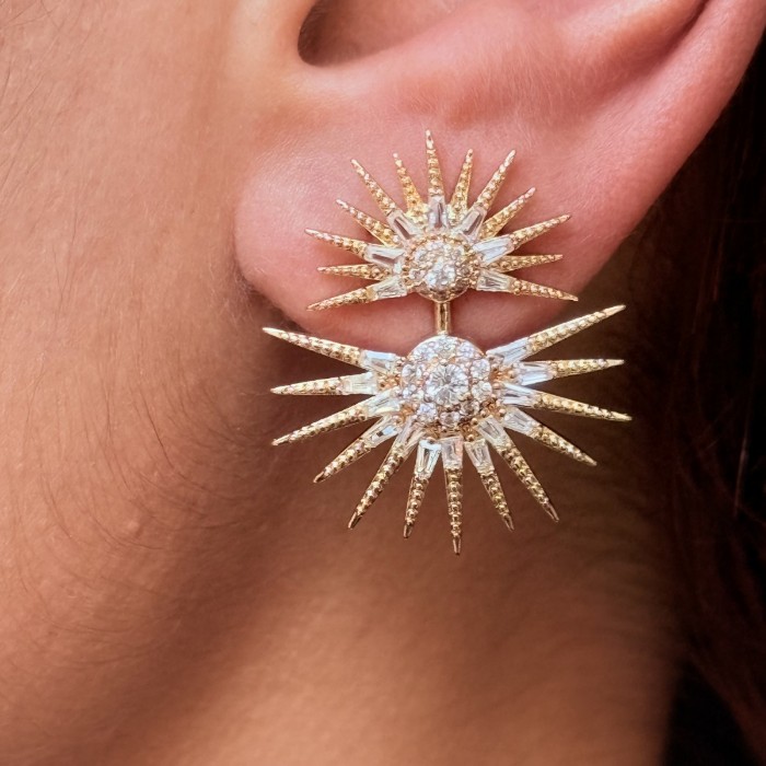 Altın Güneş Işığı Küpe resmi