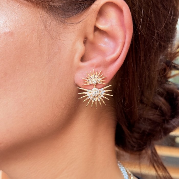 Altın Güneş Işığı Küpe resmi