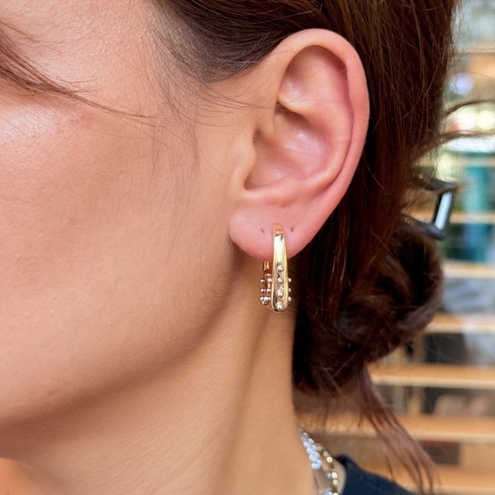 Nokta Dokulu Altın Küpe resmi