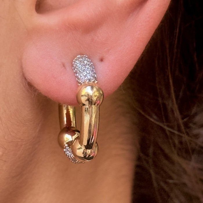 Gold-Link Küpe resmi