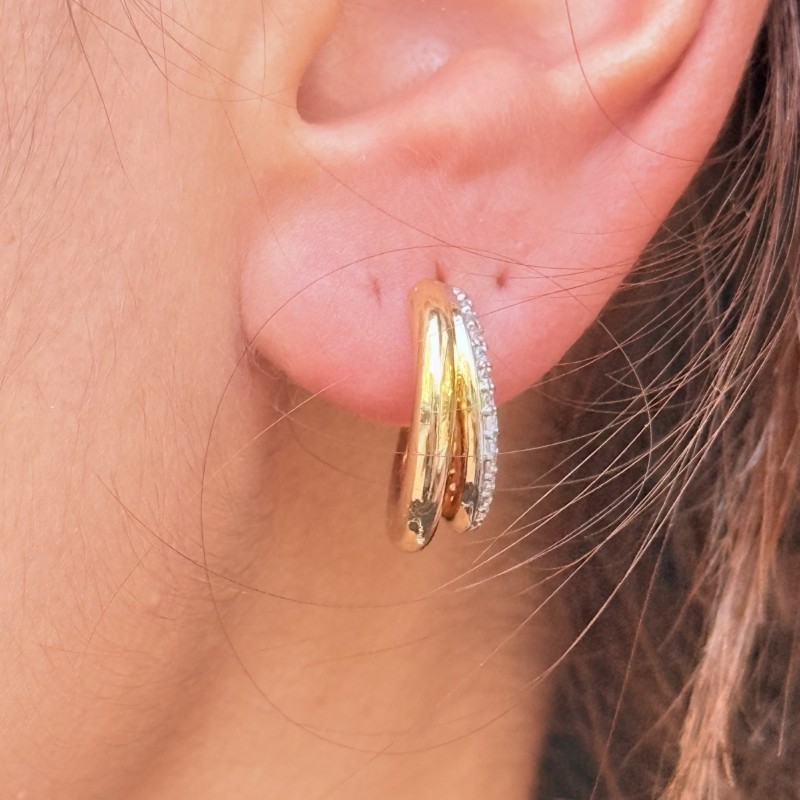 Çift Halka Tasarım Küpe resmi