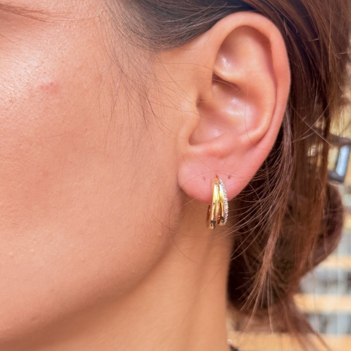 Çift Halka Tasarım Küpe resmi