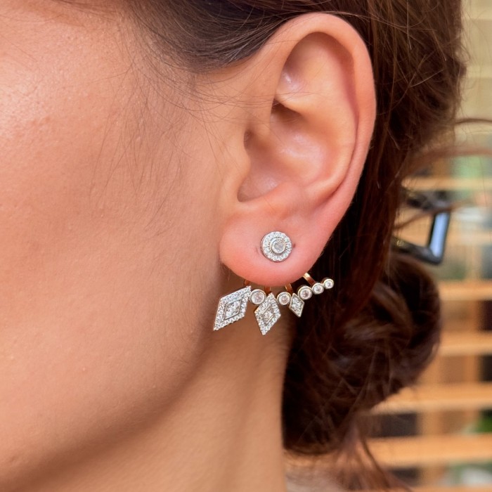 Geometrik Taşlı Küpe resmi