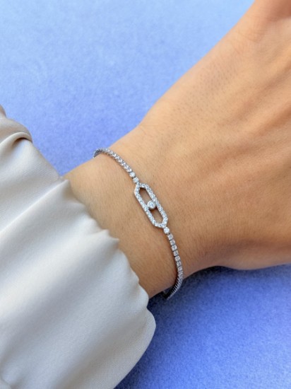 Baget Taşlı Modern Bilezik resmi