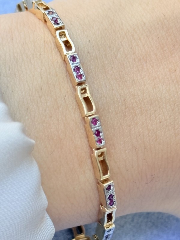 Geometrik Baget Taşlı Altın Bilezik resmi