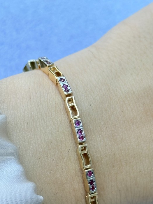 Geometrik Baget Taşlı Altın Bilezik resmi