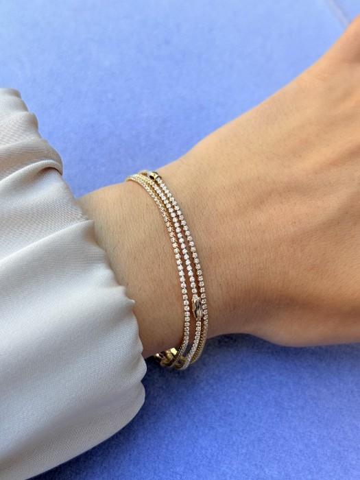 Minimal Taşlı Gümüş Bilezik resmi