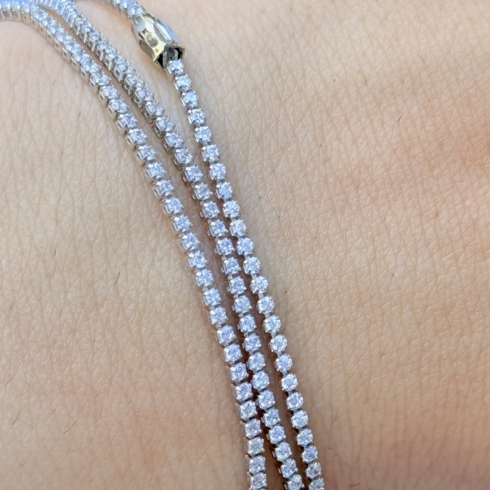 Üç Sıra Taşlı Gümüş Bilezik resmi