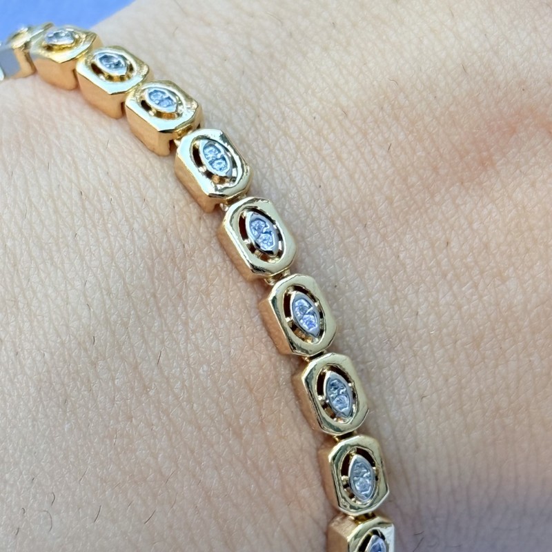 Yuvarlak Taşlı Klasik Bileklik resmi