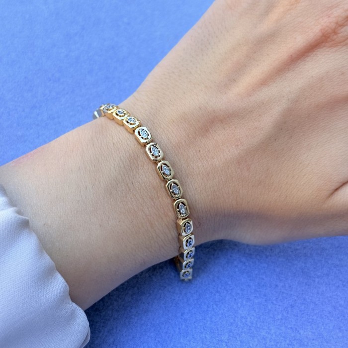 Yuvarlak Taşlı Klasik Bileklik resmi