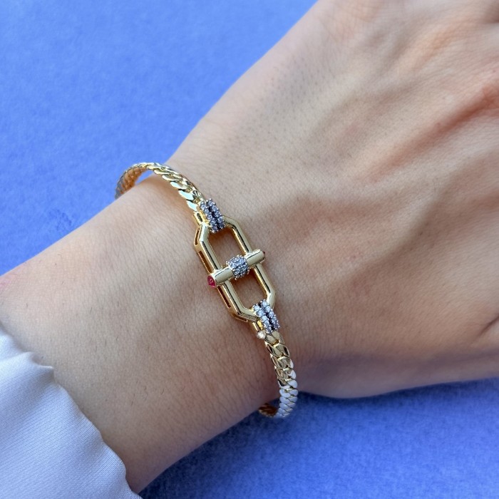 Kırmızı Detaylı Geometrik Bileklik resmi