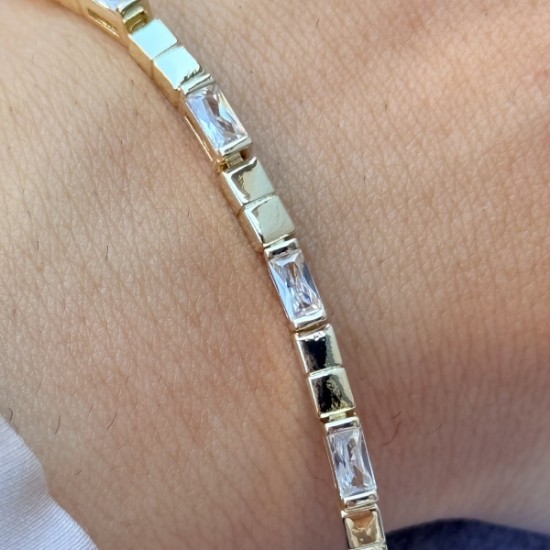 Dikdörtgen Taşlı Altın tonlu Bileklik resmi